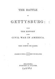 Cover of: The battle of Gettysburg: from the [author's] History of the Civil War in America.