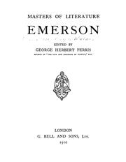Cover of: Emerson by Ralph Waldo Emerson