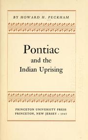 Cover of: Pontiac and the Indian uprising.