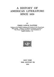 Cover of: A history of American literature since 1870