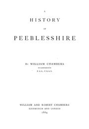 Cover of: history of Peeblesshire