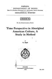 Cover of: Time perspective in aboriginal American culture: a study in method
