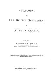 Cover of: An account of the British settlement of Aden in Arabia