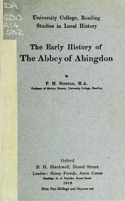 Cover of: The early history of the abbey of Abingdon