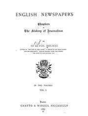 Cover of: English newspapers: chapters in the history of journalism