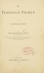 Cover of: A Tennyson primer: with a critical essay