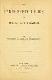 Cover of: The Paris sketch book of Mr. M. A. Titmarsh