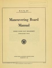 Cover of: Maneuvering board manual. by United States. Hydrographic Office.