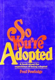 Cover of: So You're Adopted