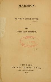 Cover of: Marmion by Sir Walter Scott