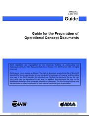 Cover of: Guide for the preparation of operational concept documents by sponsor, American Institute of Aeronautics and Astronautics ; approved January 22, 1993, American National Standards Institute.