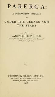 Cover of: Parerga: a companion volume to Under the cedars and the stars