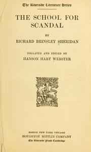 Cover of: The school for scandal by Richard Brinsley Sheridan