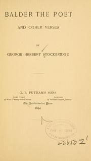 Cover of: Balder the poet and other verses | George Herbert Stockbridge