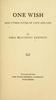Cover of: One wish: and other poems of love and life