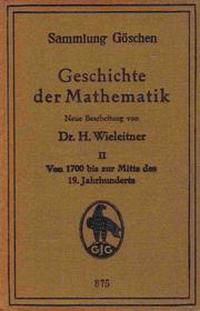 Cover of: Geschichte der Mathematik II: Von 1700 bis zur Mitte des 19. Jahrhunderts