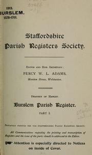 Cover of: Burslem Parish register. by Burslem, Eng. (Parish)