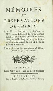 Cover of: Mémoires et observations de chimie