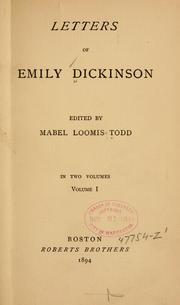 Cover of: Letters of Emily Dickinson
