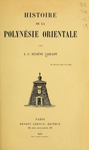 Cover of: Histoire de la Polynésie orientale