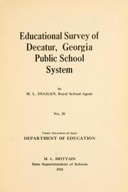 Cover of: Educational survey of Decatur, Georgia: public school system