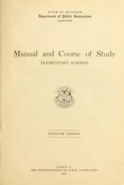 Cover of: Manual and course of study, elementary schools