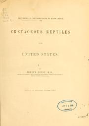 Cover of: Cretaceous reptiles of the United States