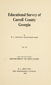 Cover of: Educational survey of Carroll County, Georgia