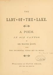 Cover of: The lady of the lake. by Sir Walter Scott