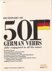 Cover of: 501 German verbs: fully conjugated in all the tenses, alphabetically arranged.