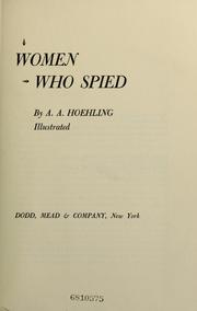 Cover of: Women who spied