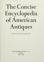 Cover of: The concise encyclopedia of American antiques. by Helen Comstock