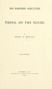 Cover of: New Hampshire agriculture: personal and farm sketches