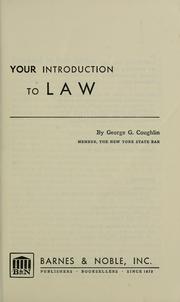 Cover of: Your introduction to law