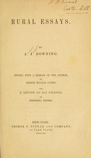 Cover of: Rural essays. by A. J. Downing
