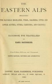 Cover of: The Eastern Alps by Karl Baedeker (Firm)