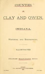 Cover of: Counties of Clay and Owen, Indiana. by Blanchard, Charles