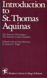 Cover of: Introduction to Saint Thomas Aquinas