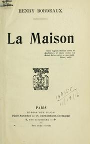 Cover of: La maison