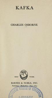 Cover of: Kafka by Charles Osborne