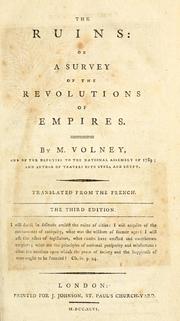 Cover of: The ruins, or, A survey of the revolutions of empires