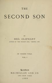 Cover of: The second son by Margaret Oliphant