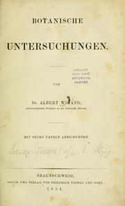Cover of: Botanische Untersuchungen