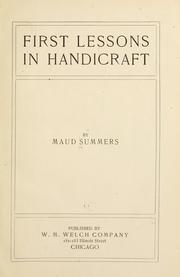Cover of: First lessons in handicraft