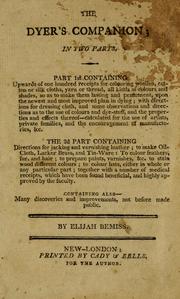 Cover of: The dyer's companion by Elijah Bemiss