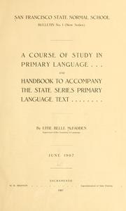 Cover of: A course of study in primary language and handbook to accompany the State series primary language text
