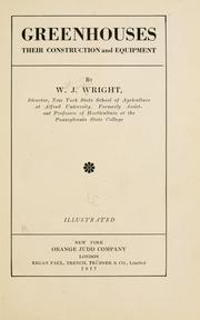 Cover of: Greenhouses by Wright, W. J.
