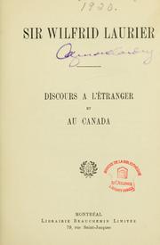 Cover of: Discours à l'étranger et au Canada.