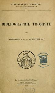 Cover of: ... Bibliographie thomiste