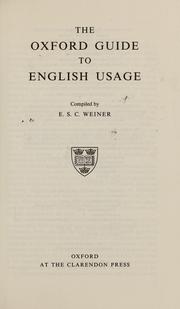 Cover of: The Oxford guide to English usage